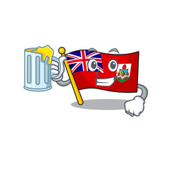 Wall Mural - flag bermuda isolated cartoon the holding juice mascot