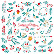 Textured Vector Floral Christmas Decorations