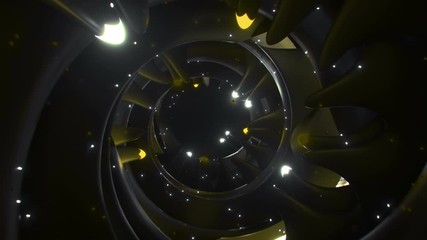 Wall Mural - Futuristic portal with flashing lights. Abstract science fiction concept. 3D render seamless loop animation