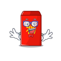 Wall Mural - cute red envelope on isolated geek mascot