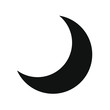 Flat style nighttime half moon icon. Lunar night. Crescent logo symbol. Vector illustration image. Isolated on white background.