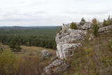 Fototapeta Natura - Jurassic Krakow-Czestochowa Upland. Rocky limestone massif mountain landscape on a sunny day.