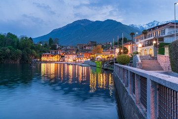 Wall Mural - Mergozzo e lago di mergozzo all'imbrunire