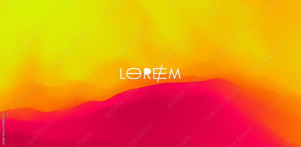 Desert dunes sunset landscape. Mountain landscape with a dawn. Mountainous terrain. Hills silhouette. Abstract background. Vector illustration. - obrazy, fototapety, plakaty 