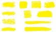 Sammlung von 11 gelben Pinselstreifen