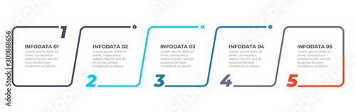 Cuadros en Lienzo Thin line flat infographic design elements and number options