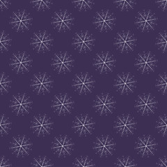 Poster - Seamless christmas snow flake pattern. Trendy vector wallpaper. Christmas backdrop. Modern abstract pattern with snowflakes for print design. Seasonal nature background. Modern vector illustration.
