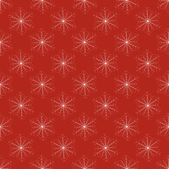 Aufkleber - Seamless christmas snow flake pattern. Trendy vector wallpaper. Christmas backdrop. Modern abstract pattern with snowflakes for print design. Seasonal nature background. Modern vector illustration.