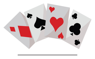 Sticker - Playing cards, illustration, vector on white background.