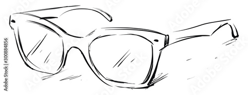 Cuadros en Lienzo Glasses sketch, illustration, vector on white background.