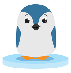 Sticker - Little penguin, illustration, vector on white background.