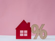 Percentage and house sign symbol icon
