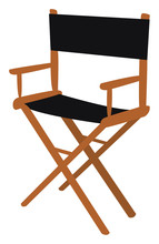 Directors Chair, Illustration, Vector On White Background.