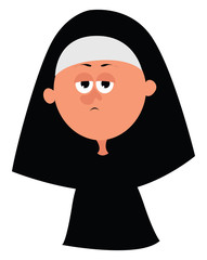 Poster - Nun, illustration, vector on white background.