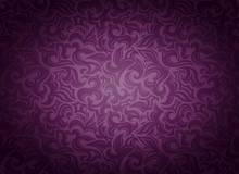 Damask Vintage Violet, Marsala, Purple Background With Floral Elements In Gothic, Baroque Style. Royal Texture, Vector Eps 10