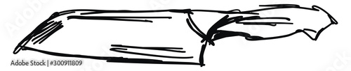 Fotografía Drawing of a knife, illustration, vector on white background.
