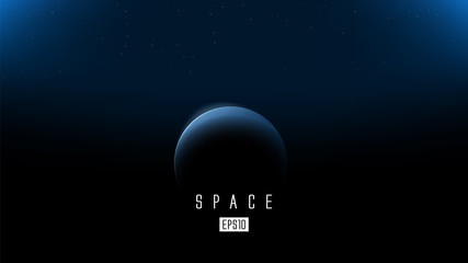 galaxy background with lonely planet at front. vector illustration