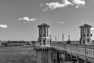 Wall Mural - Bridge of Lions at Old Town on beautiful sky background in Floridas Historic Coast 3.