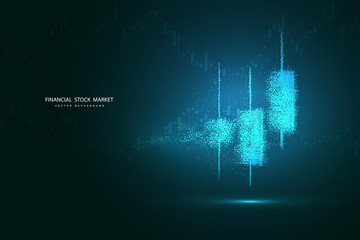 Canvas Print - points are connected and create a sign stock market candles.forex trading chart for business and fin