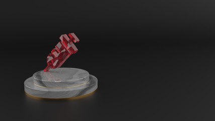 Sticker - 3D rendering of red gemstone symbol of syringe icon