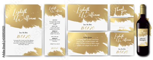 Fotomural wedding-invite-backgrouns-white-gold
