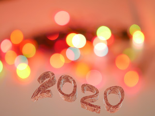 2020 New Year The bokeh blur background image from a blurred light.