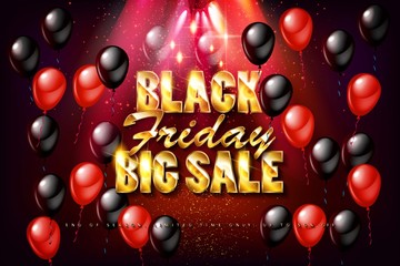 Wall Mural - Black Friday sale, banner, poster advert.