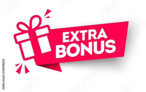 Cuadros en Lienzo Vector Illustration Red Extra Bonus Label