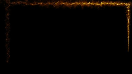 Wall Mural - abstract light leak frame background loop/ 4k animation of an abstract dynamic magic golden shape wi