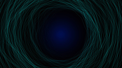 Wall Mural - Gateway of space tunnel portal for future with flickering light grid wireframe wall dot line and circle swirl wave surface with door for digital space galaxy science technology abstract concept