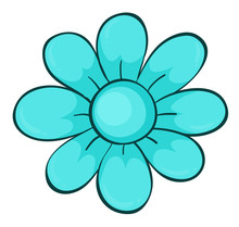 Single Flower In Blue Color