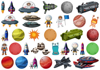 Wall Mural - group of planets and space obejcts