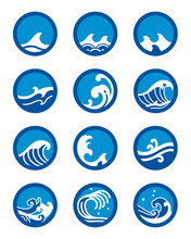 Ocean Wave Icon Vector Set