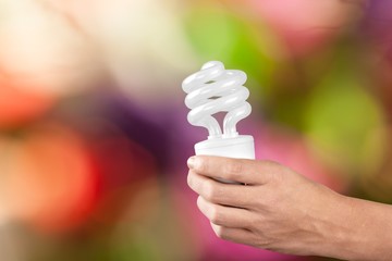 Sticker - Glowing light bulb, close-up view