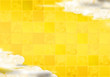背景：市松模様 シンプル 金 ゴールド 雲 くも 曇り