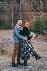 Young couple in love outdoor. Love,relationship,friendship and people concept.