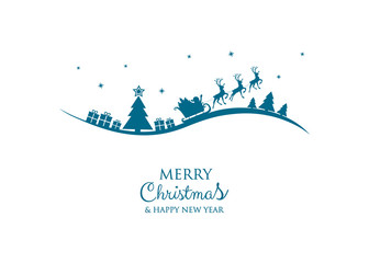 Wall Mural - Christmas greetings with cartoon  Santa Claus. Vector.