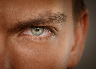 close-up macro shot of human eyes