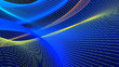 Spiral leaks Multicolored Light Abstract Background. Fantastic colored fractal lines bend on black.