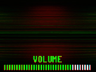 Pixelated tv volume bar illustration background