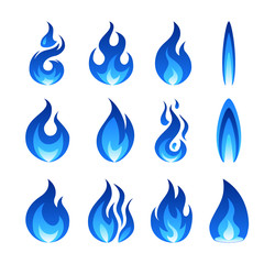 Wall Mural - Gas fire flame, vector illustration in flat style