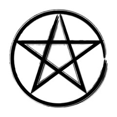 Wall Mural - Pentagram occult symbol isolated over white