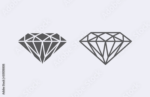 Fotomural Diamond outline icon . Vector illustration