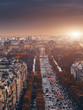 View of Champs Elysees street. The street is one of the most expensive strips in the world.Famous touristic places in Europe. European city travel concept.
