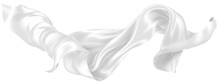 Abstract Background Of White Wavy Silk Or Satin. 3d Rendering Image.