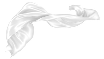 Wall Mural - Abstract background of white wavy silk or satin. 3d rendering image.