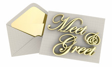 Meet And Greet Invitation Event Envelope Words 3d Illustration