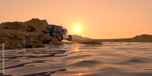 Water on Mars like Planet extremely detailed and realistic high resolution 3d...