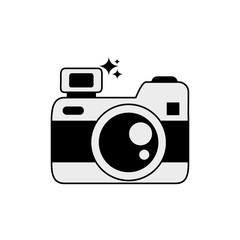 Poster - Isolated camera icon line design