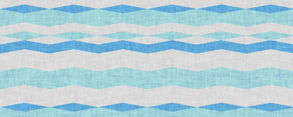 Wall Mural - Blue beach mat diamond pattern zigzag texture background